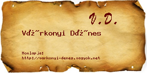 Várkonyi Dénes névjegykártya